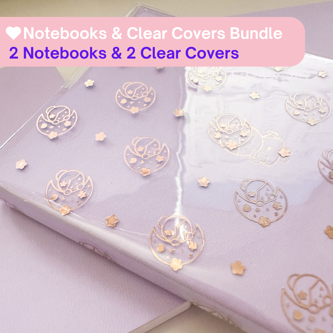 Mimi Notebook Bundle: 2 Notebooks & 2 Foiled Clear Cover