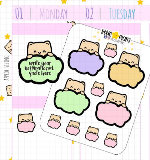 Neku Large Pastel Cloud Decor Stickers