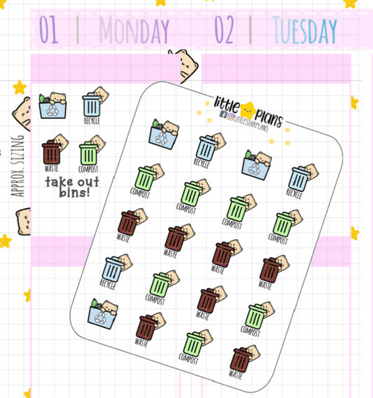 Neku Compost, Waste and Recycle Reminder Planner Stickers