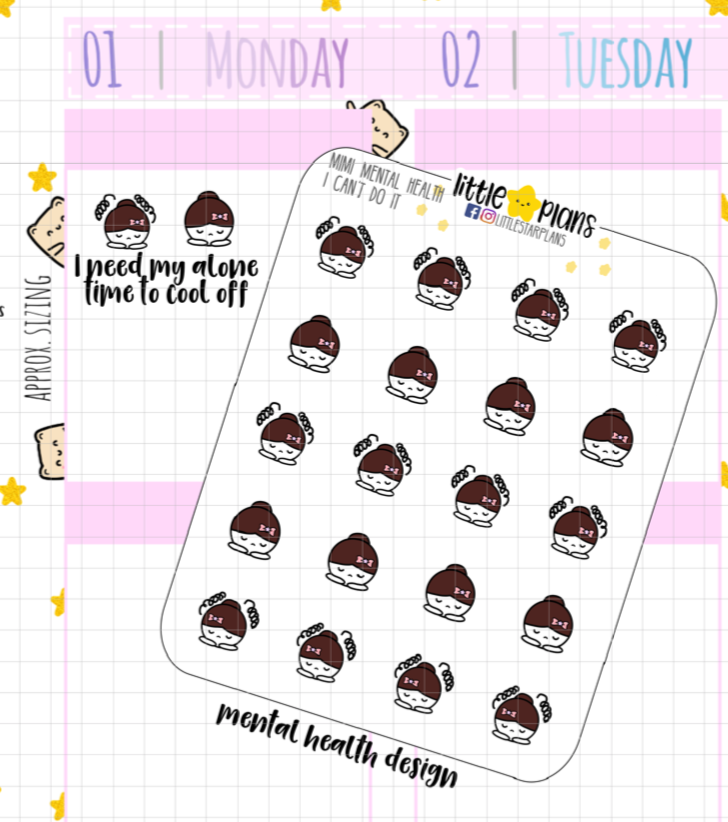 Mimi - Thoughts Running, Leave Me Alone Mental Health Design Sticker