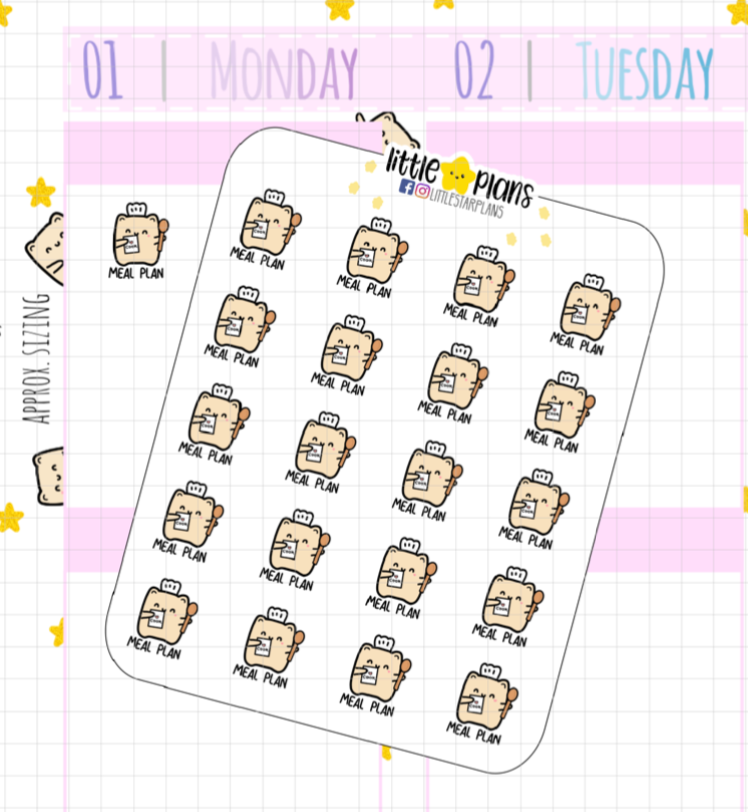 Neku Meal Plan (with words) Planner Stickers (N61)