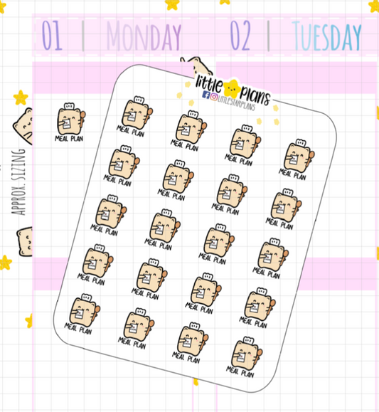 Neku Meal Plan (with words) Planner Stickers (N61)