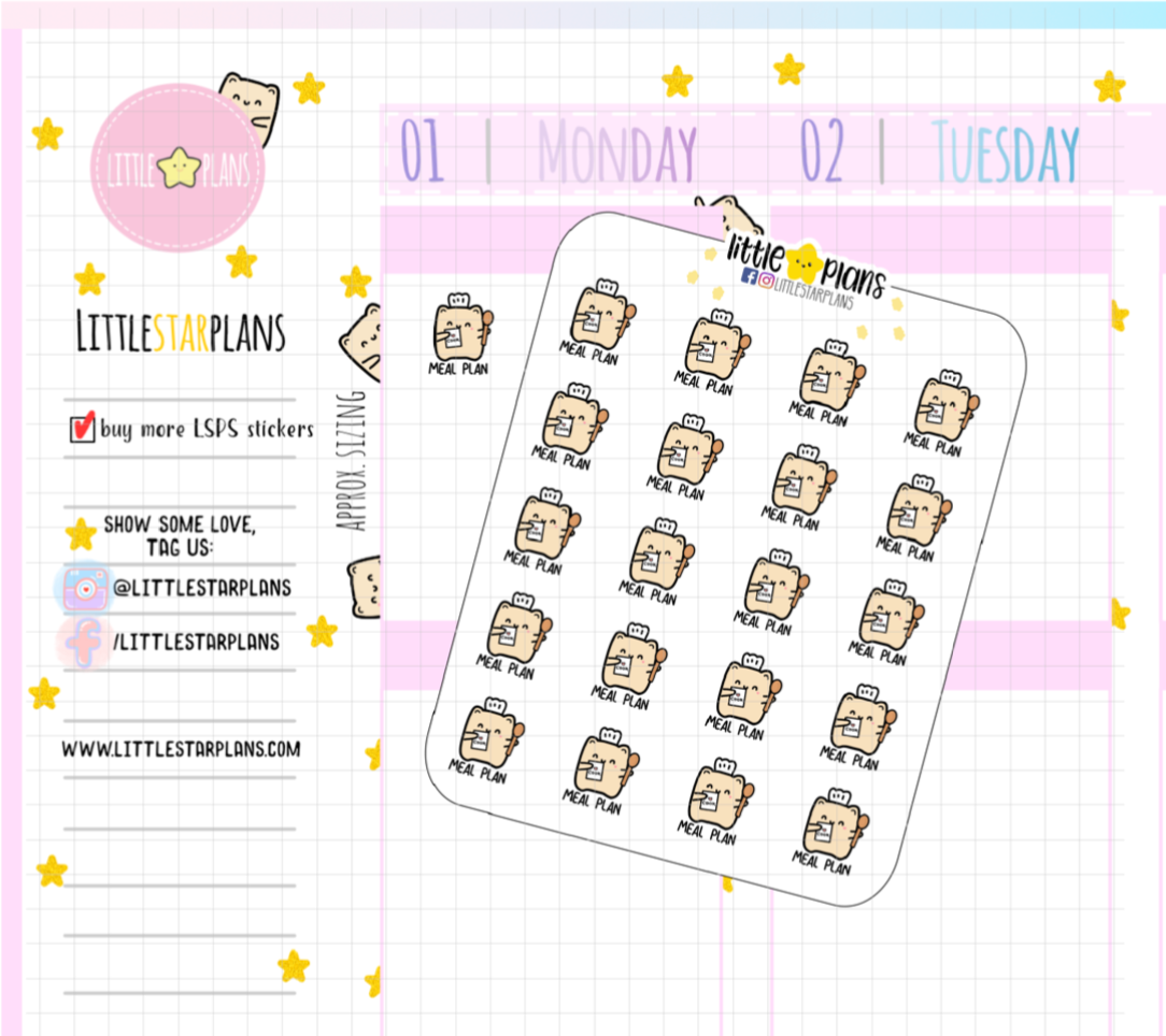 Neku Meal Plan (with words) Planner Stickers (N61)