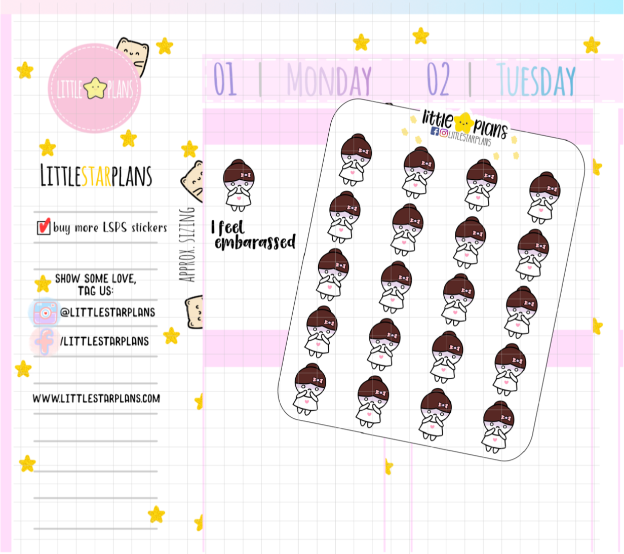 Mimi - Feeling Embarrassed Planner Stickers (M203)