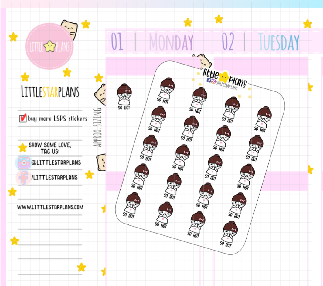 Mimi So Hot, Sweating, Summer Planner Stickers (M205)