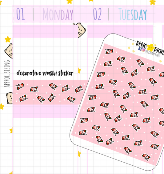 Cute Watermelon Drink Doodle Washi Planner Sticker (D013)