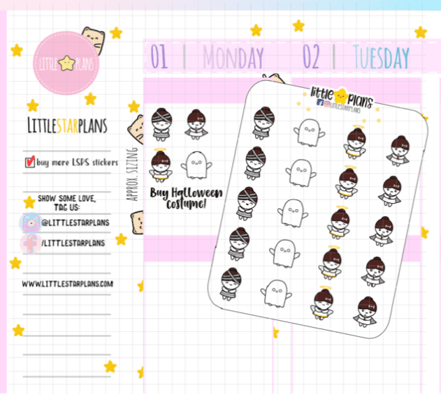 Mimi - Halloween Costumes Character Planner Stickers V2 (M217)