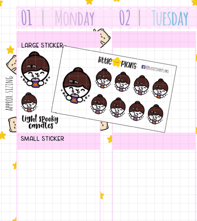Mimi Halloween Candle Decor (HALF SHEET)
