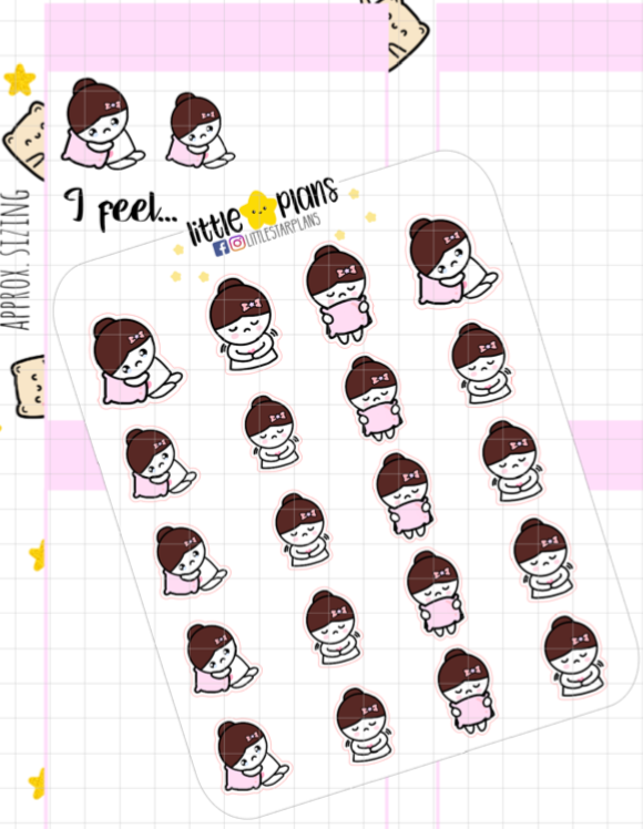 Anxiety, Feeling Down Planner Stickers | Mimi - Littlestarplans