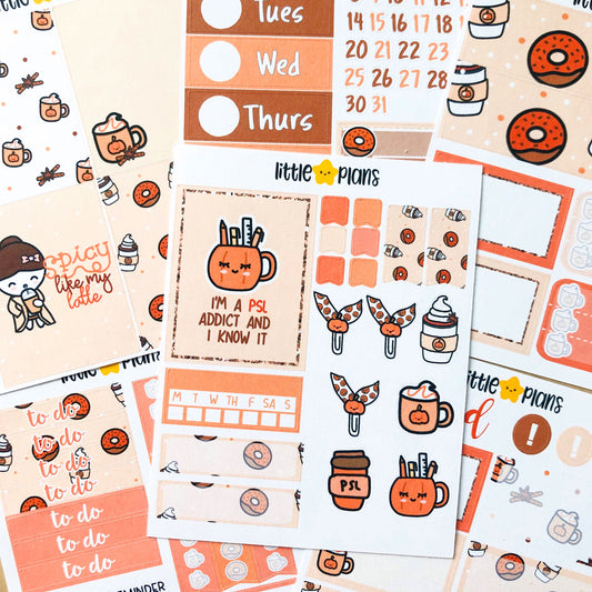 Spiced Latte Weekly Planner Sticker Kit - Littlestarplans