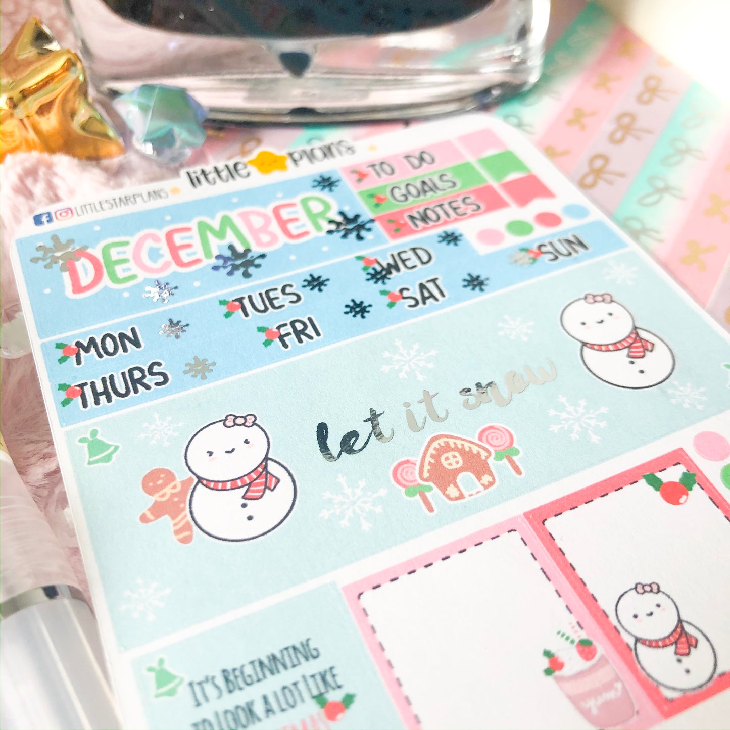 November or December Hobonichi Weeks Monthly Planner Stickers Kit - Littlestarplans