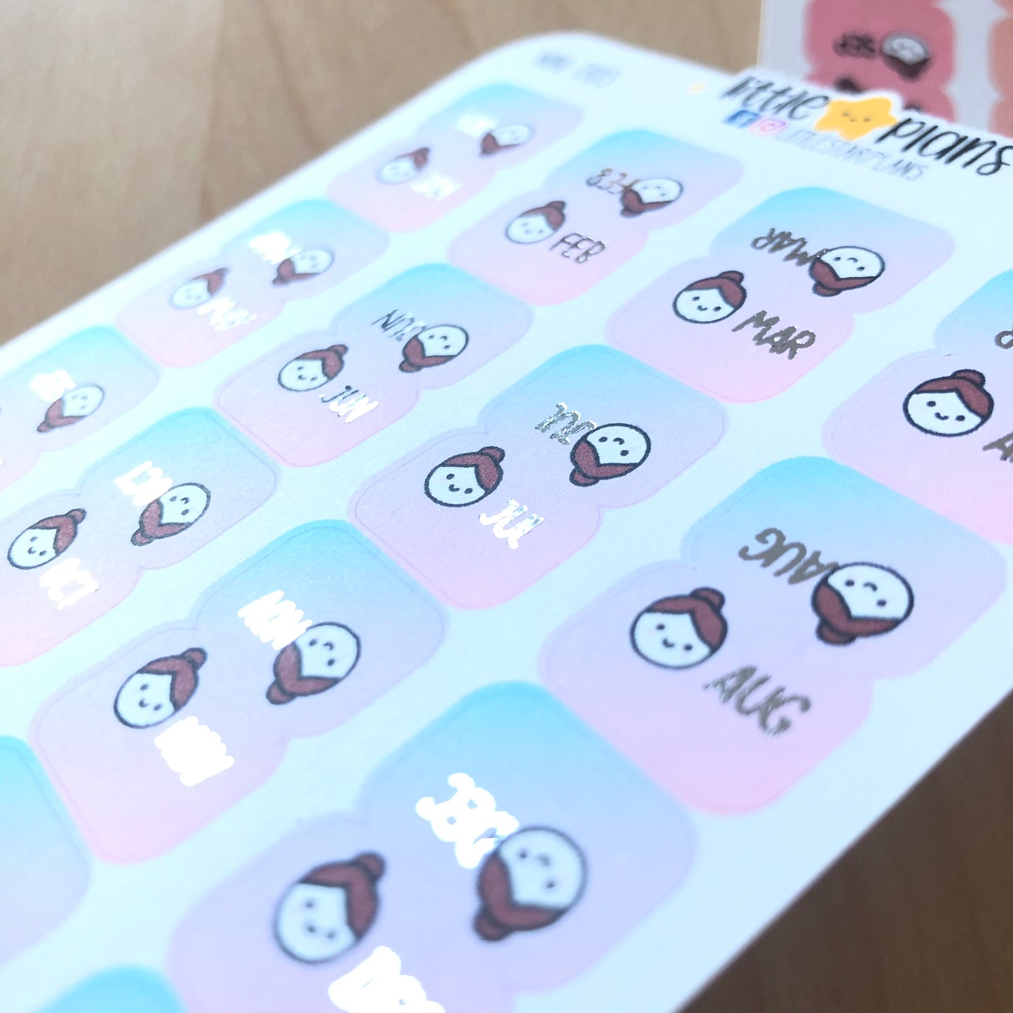 Mini - Monthly Tabs in Solid Colors or Cotton Candy - Littlestarplans