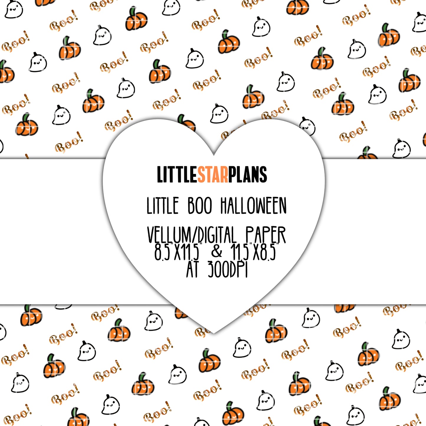 Little Boo Halloween Digital, Vellum Paper and Decorative Planner Dashboard - Littlestarplans