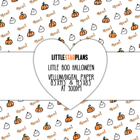 Little Boo Halloween Digital, Vellum Paper and Decorative Planner Dashboard - Littlestarplans