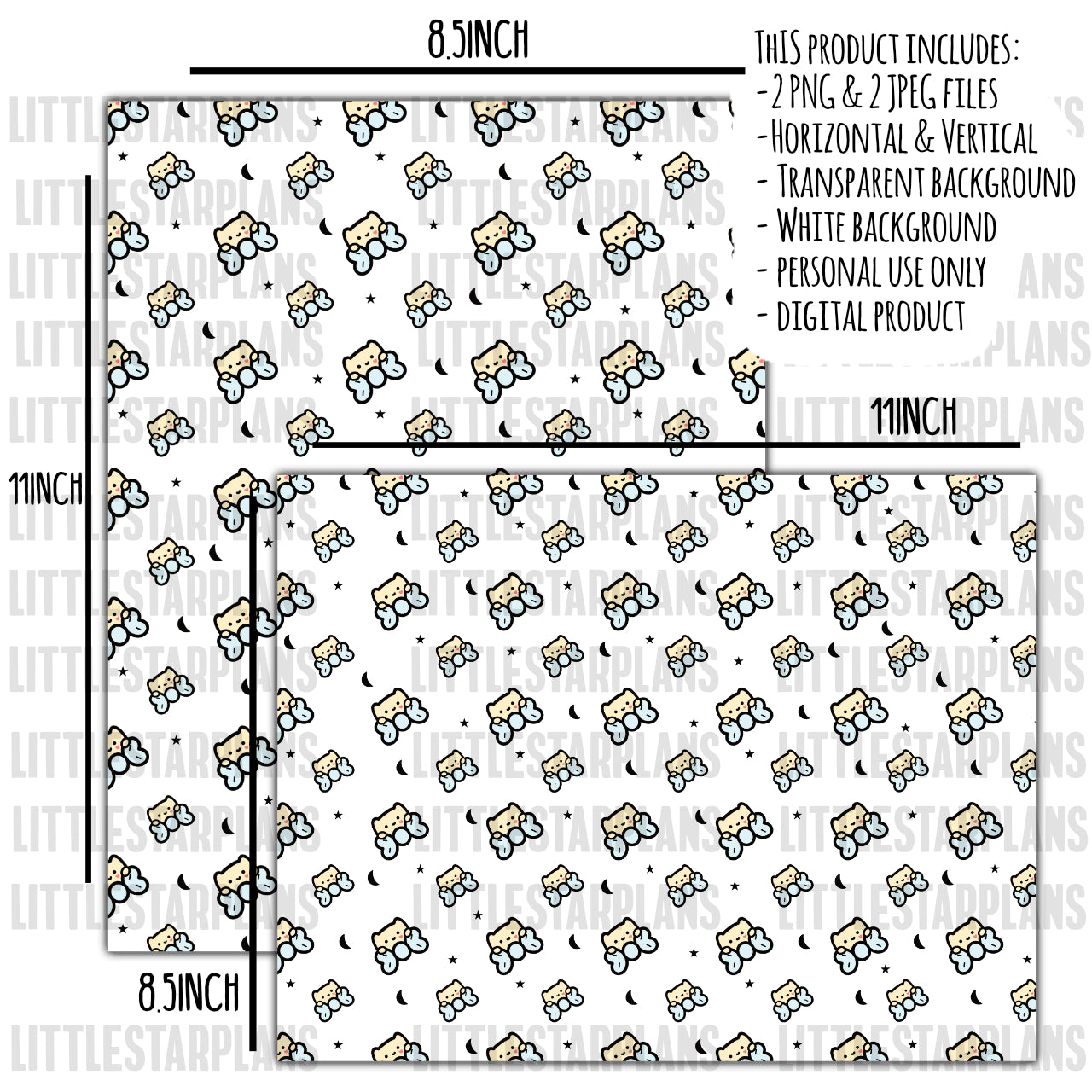Neku Blue Bow Digital, Vellum Paper and Decorative Planner Dashboard - Littlestarplans