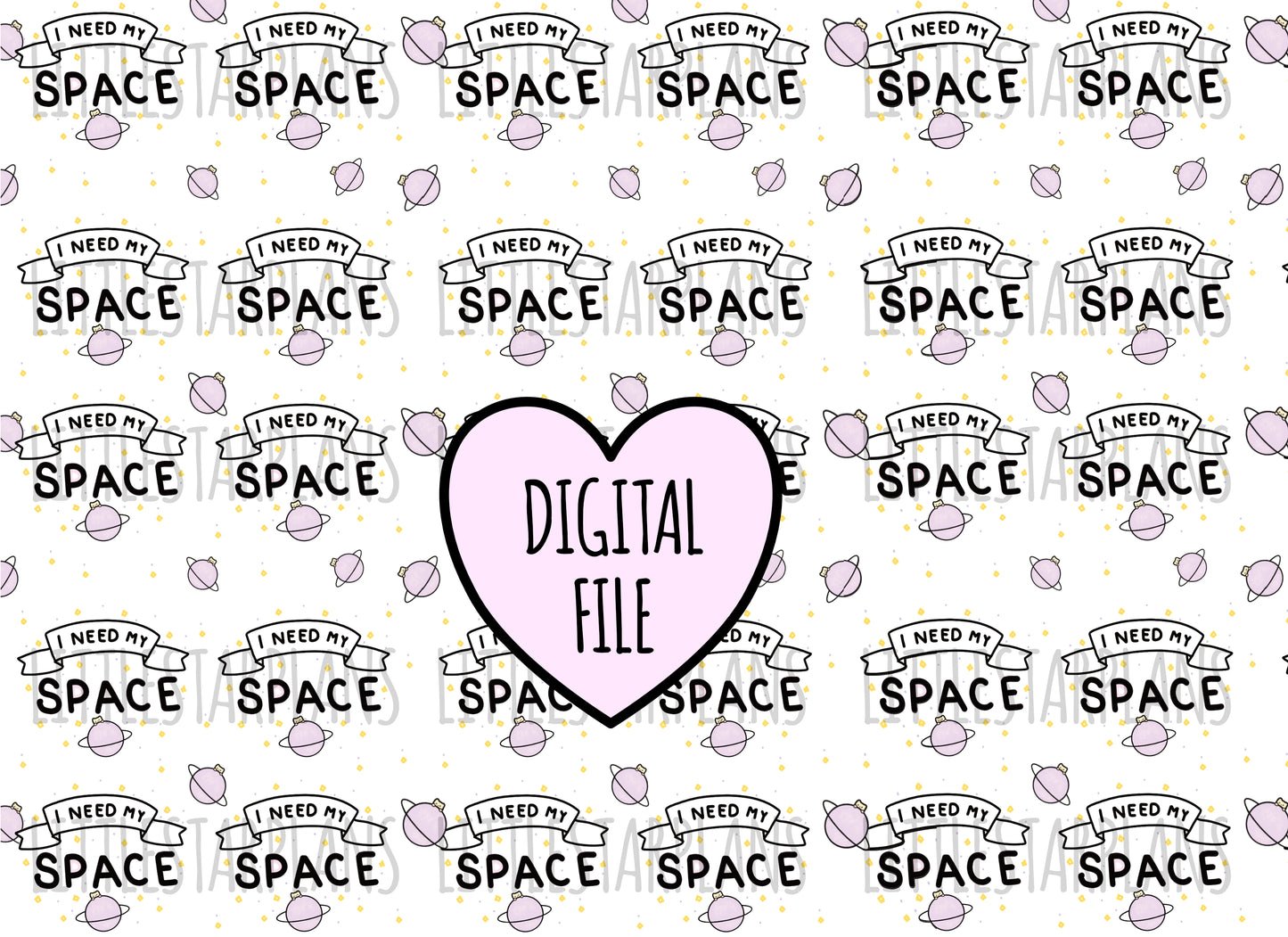 DIGITAL Neku I Need Space - Digital Paper, Printable Vellum - Littlestarplans