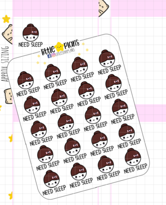 Need Sleep, Me Time Planner Stickers | Mimi - Littlestarplans