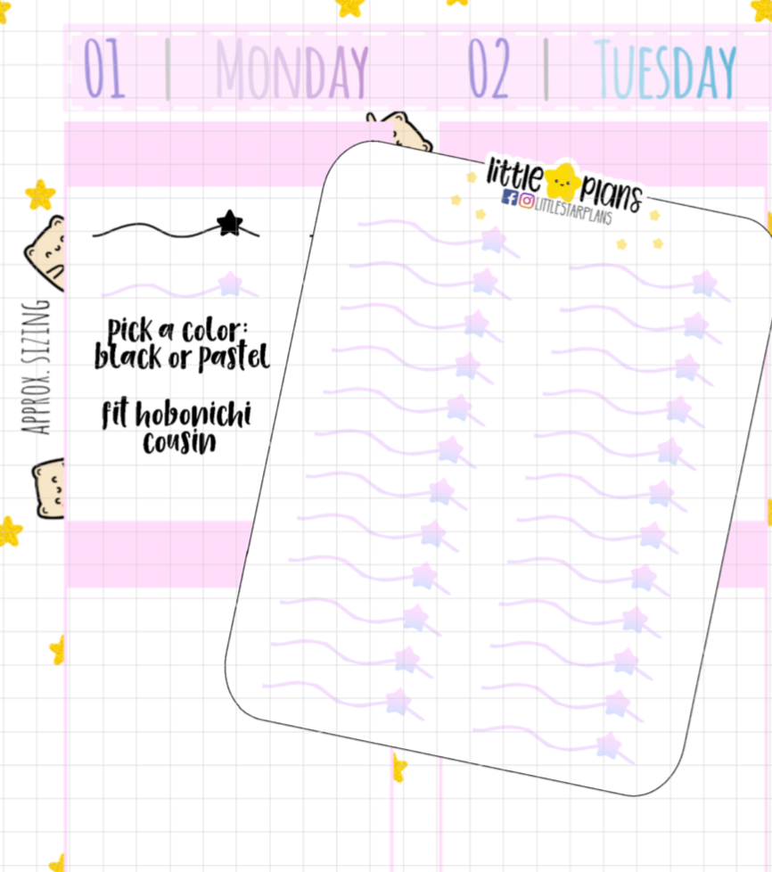 Starry Divider Planner Stickers Fit in Hobonichi Cousin Planners