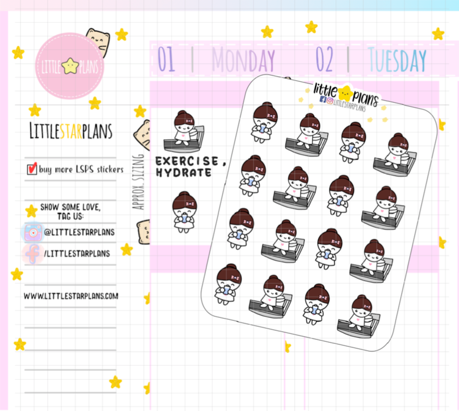 Mimi - Running (Exercise) and Hydrate Planner Stickers