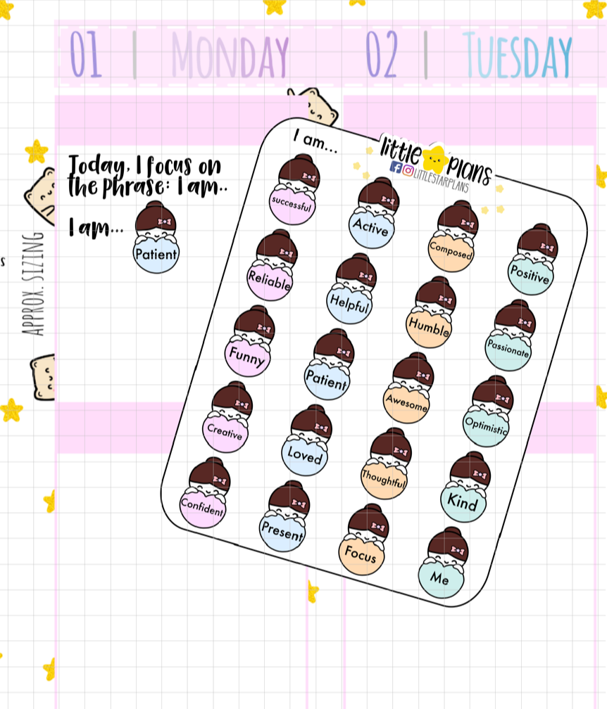 Mimi Positive Affirmation Words Part 2 Planner Stickers (M197)