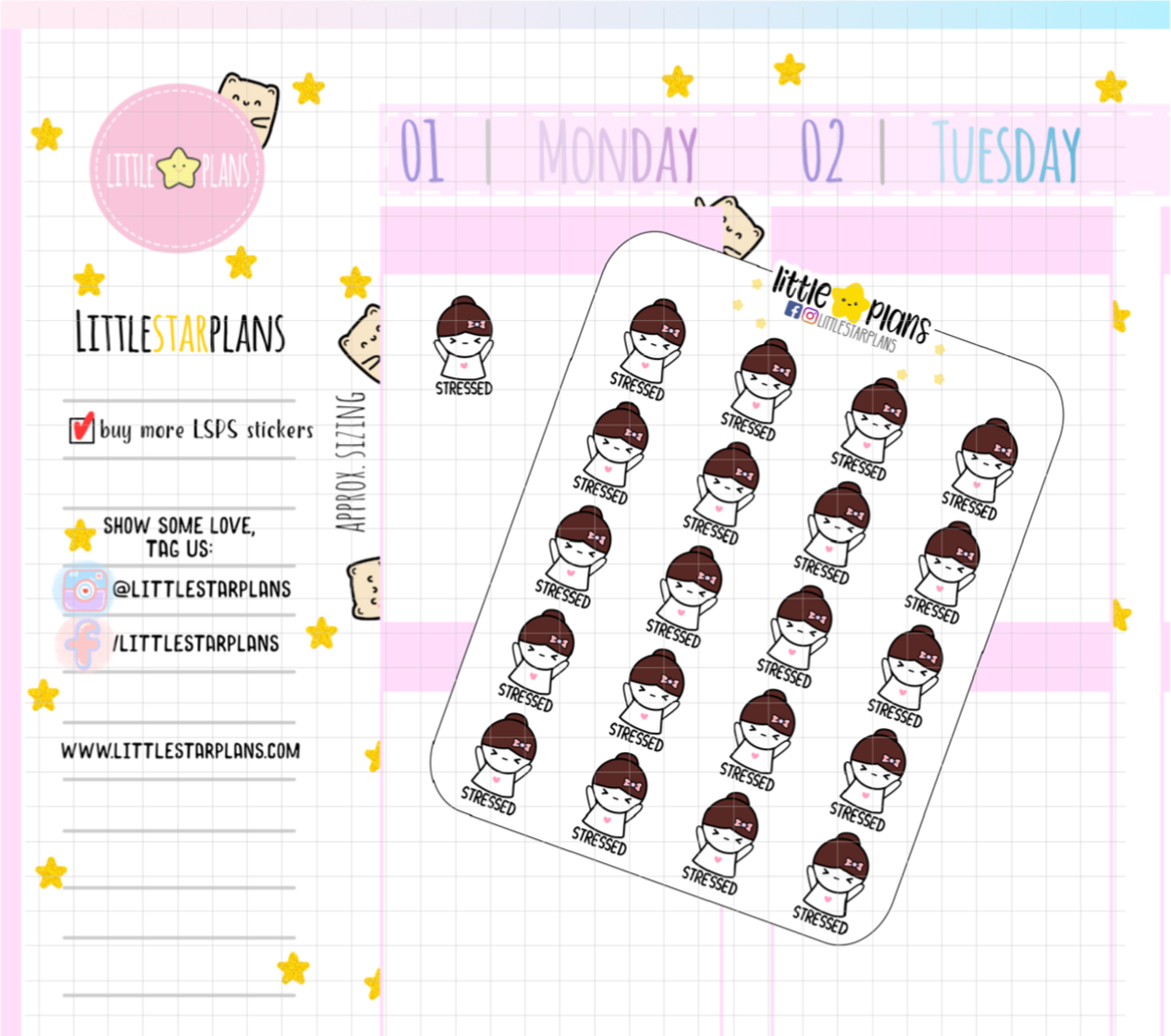 Mimi Stress, Stressed Out Planner Stickers (M199)