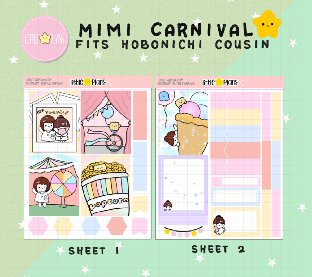 Mimi Carnival Weekly Planner Kit - Fits Hobonichi Cousin