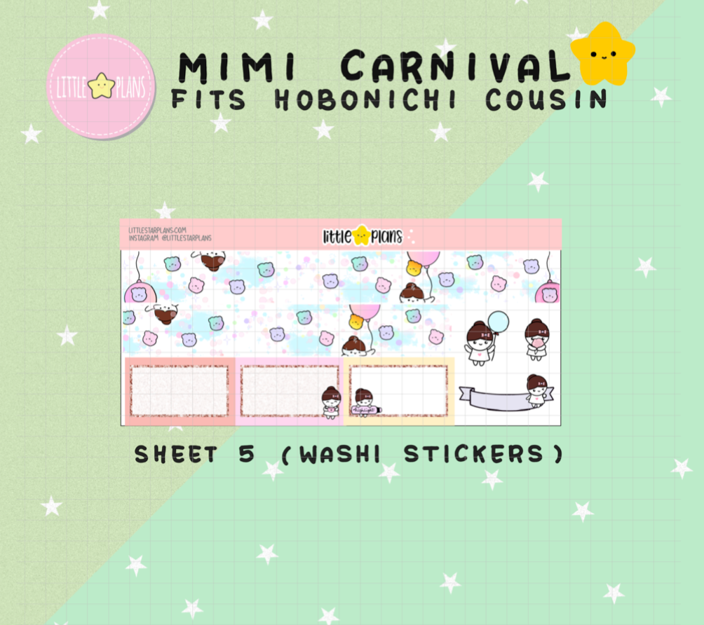 Mimi Carnival Weekly Planner Kit - Fits Hobonichi Cousin