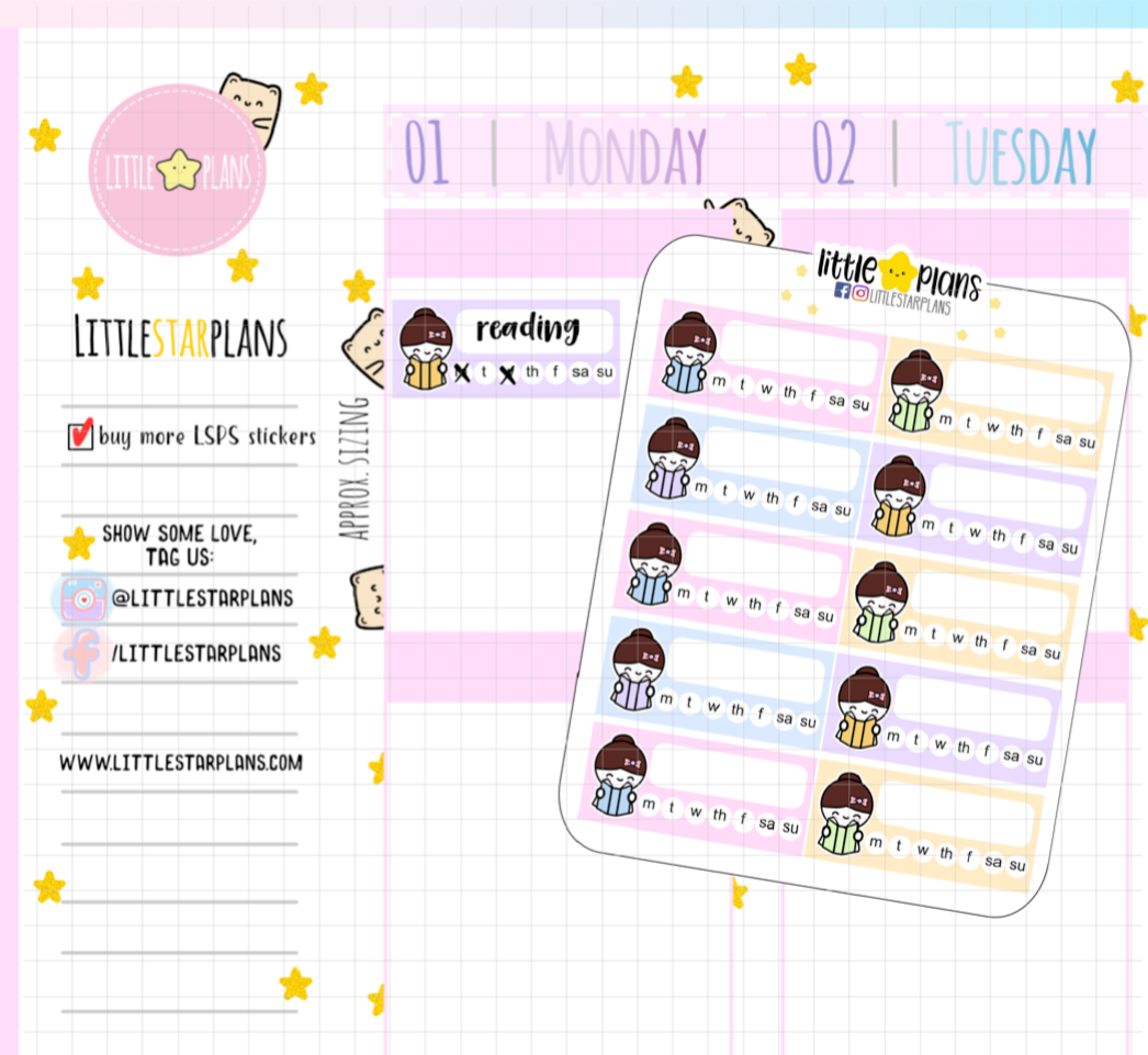 Mimi - Reading Weekly Tracker Planner Stickers