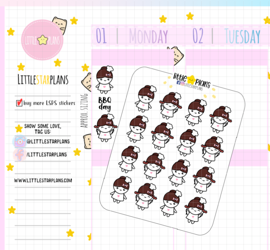 Mimi - BBQ, Summer Activity, Summer is Here Planner Stickers