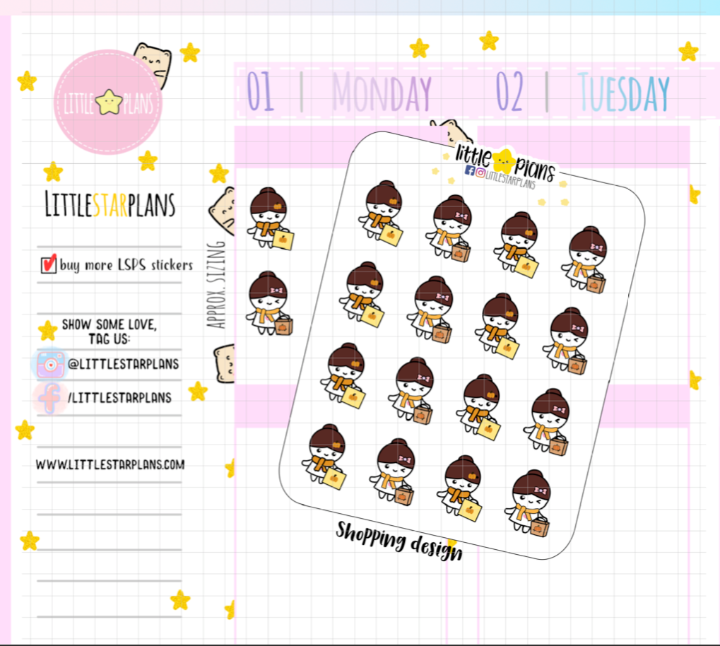 Mimi - Autumn Shopping, Fall Shopping, Shopaholic Planner Stickers