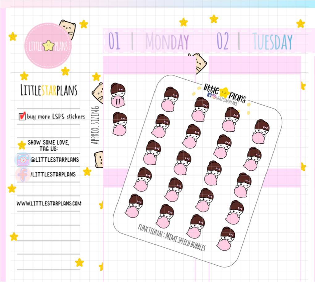 Mimi - Blank Speech Bubble, Note Planner Stickers