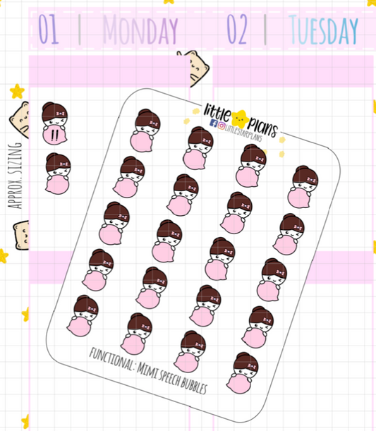 Mimi - Blank Speech Bubble, Note Planner Stickers