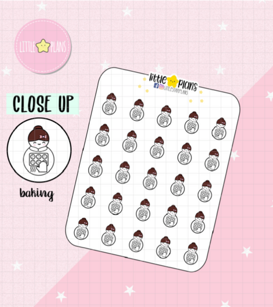 Mimi Functional Icon - Baking Cookies Planner Stickers