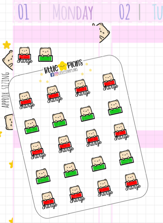 Charge Electronic Devices Reminder Planner Stickers | Neku - Littlestarplans