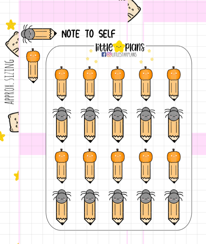 Halloween Functional Doodle Stickers, Fall Stickers, Autumn Stickers, Calendar Stickers, Planner Stickers, Small Stickers, Seasonal Sticker, Labels - Littlestarplans