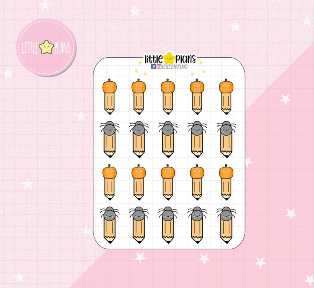 Halloween Functional Doodle Stickers, Fall Stickers, Autumn Stickers, Calendar Stickers, Planner Stickers, Small Stickers, Seasonal Sticker, Labels - Littlestarplans