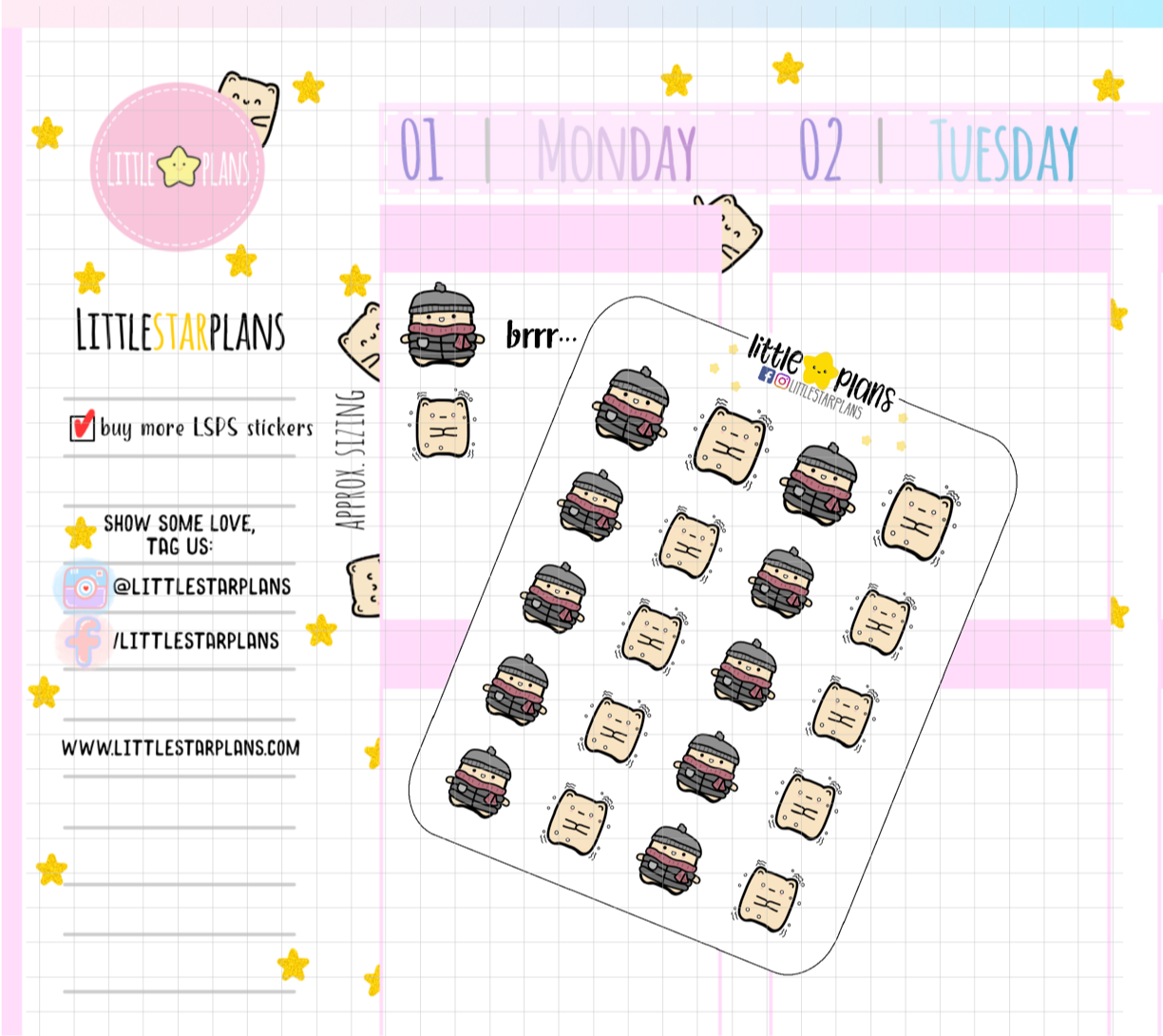 Neku Coldest Day Planner Stickers (N37) - Littlestarplans