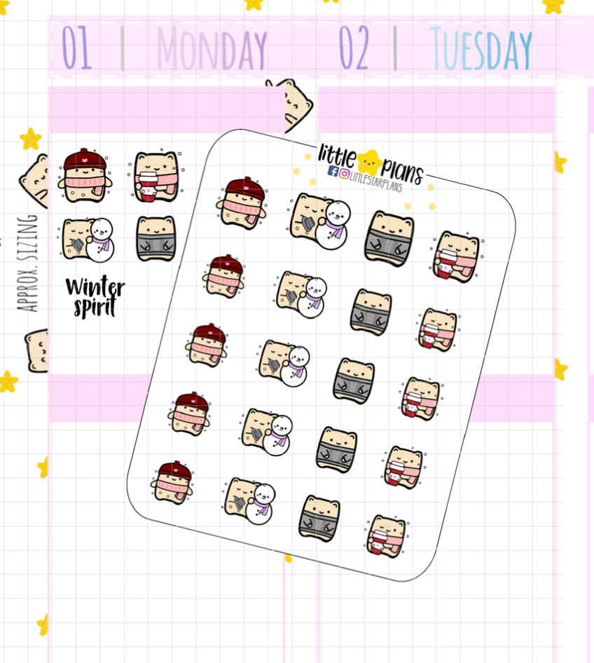 Neku Winter Mixed Designs Planner Stickers (N40) - Littlestarplans