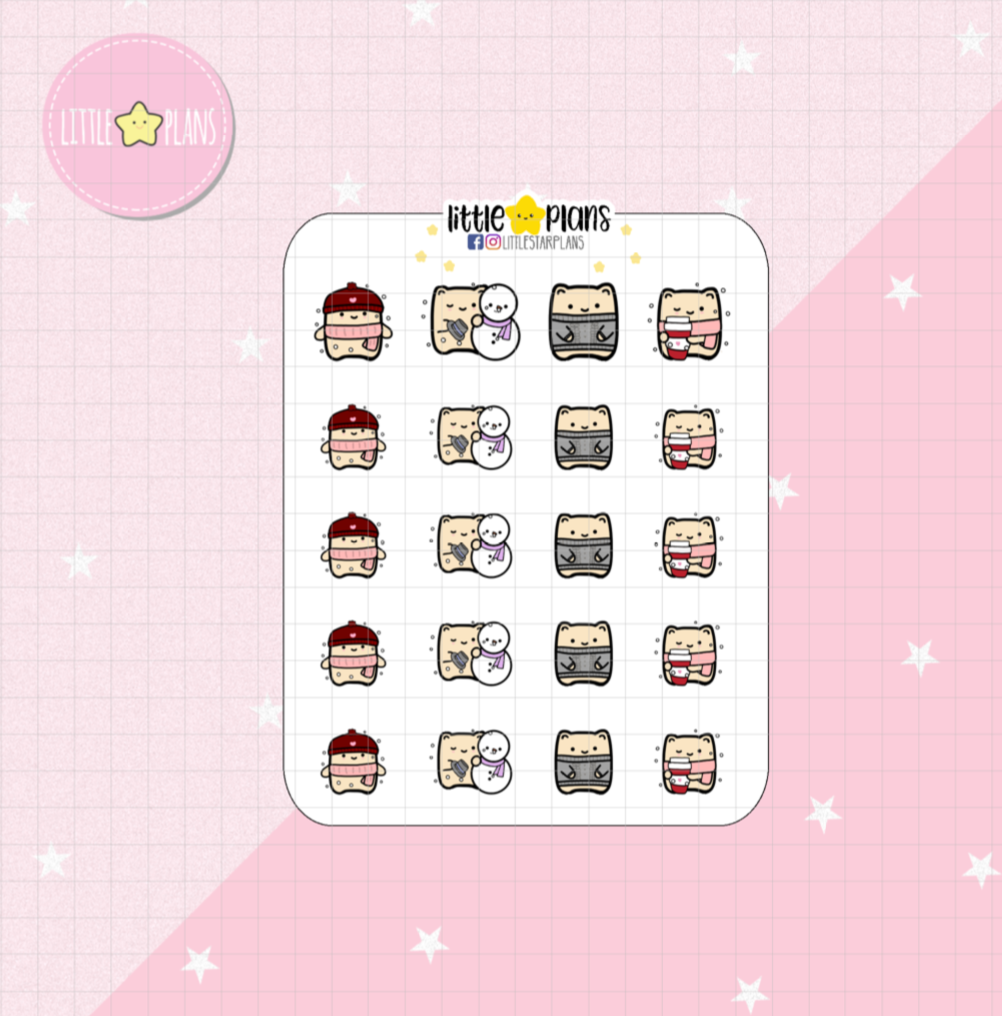 Neku Winter Mixed Designs Planner Stickers (N40) - Littlestarplans