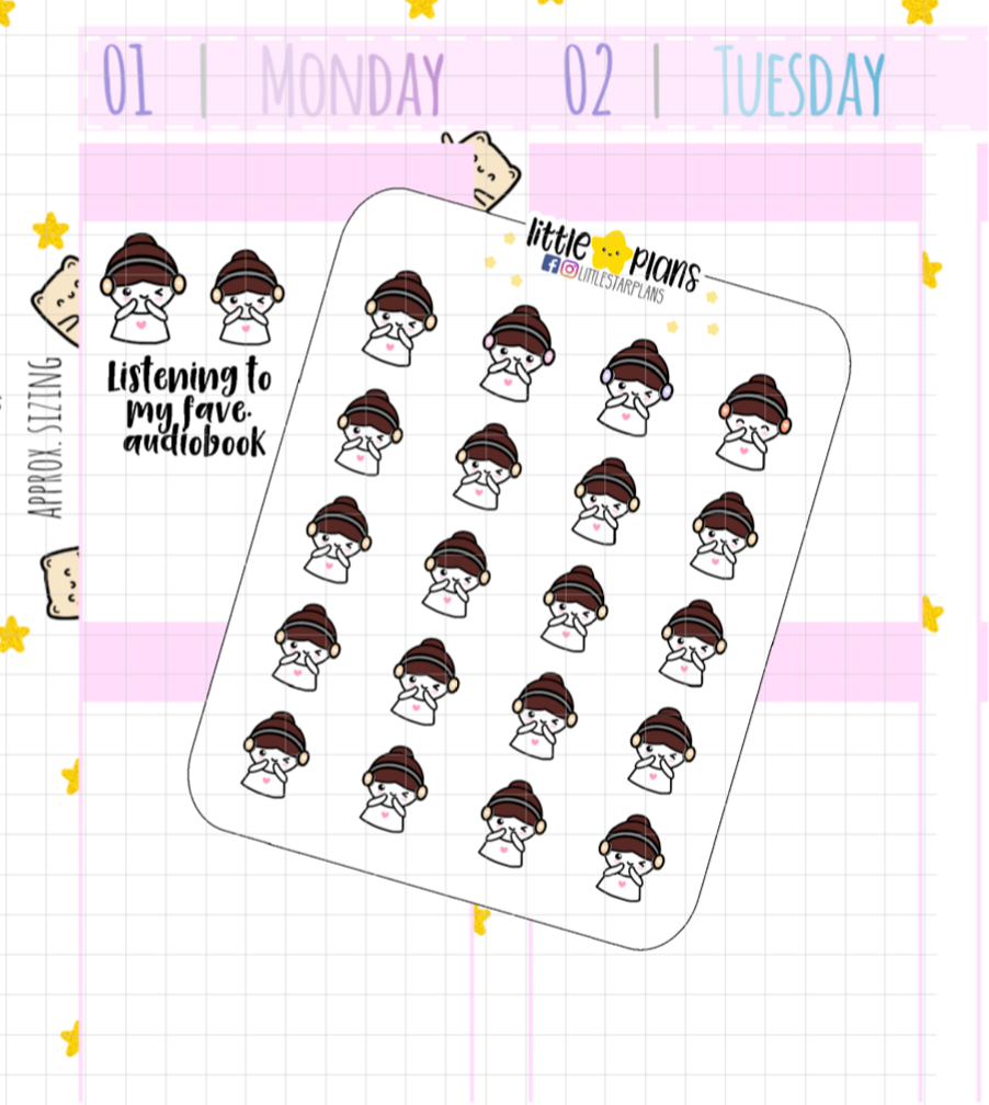 Mimi Audiobook, Podcast Planner Stickers (M158) - Littlestarplans