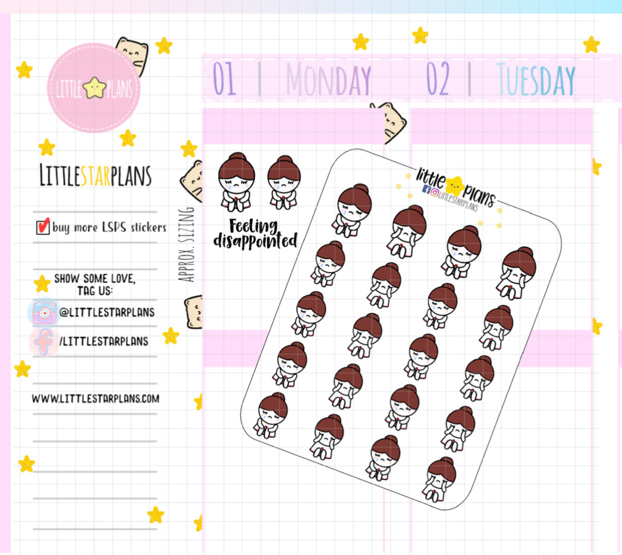 Mimi Sad and Disappointment Planner Stickers V2 (M159) - Littlestarplans
