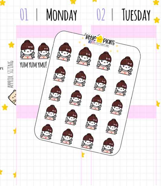 Mimi Having a Big Feast Planner Stickers (M156) - Littlestarplans