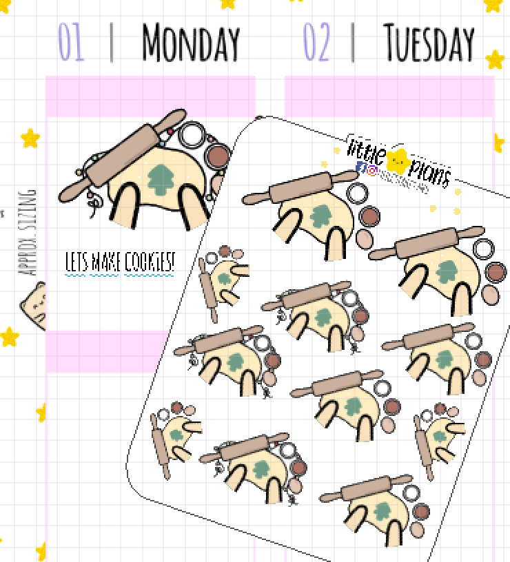 Neku Making Cookies, Baking, Planner Sticker - Littlestarplans