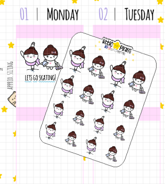 Mimi Skating, Ice Skating Planner Sticker - Littlestarplans