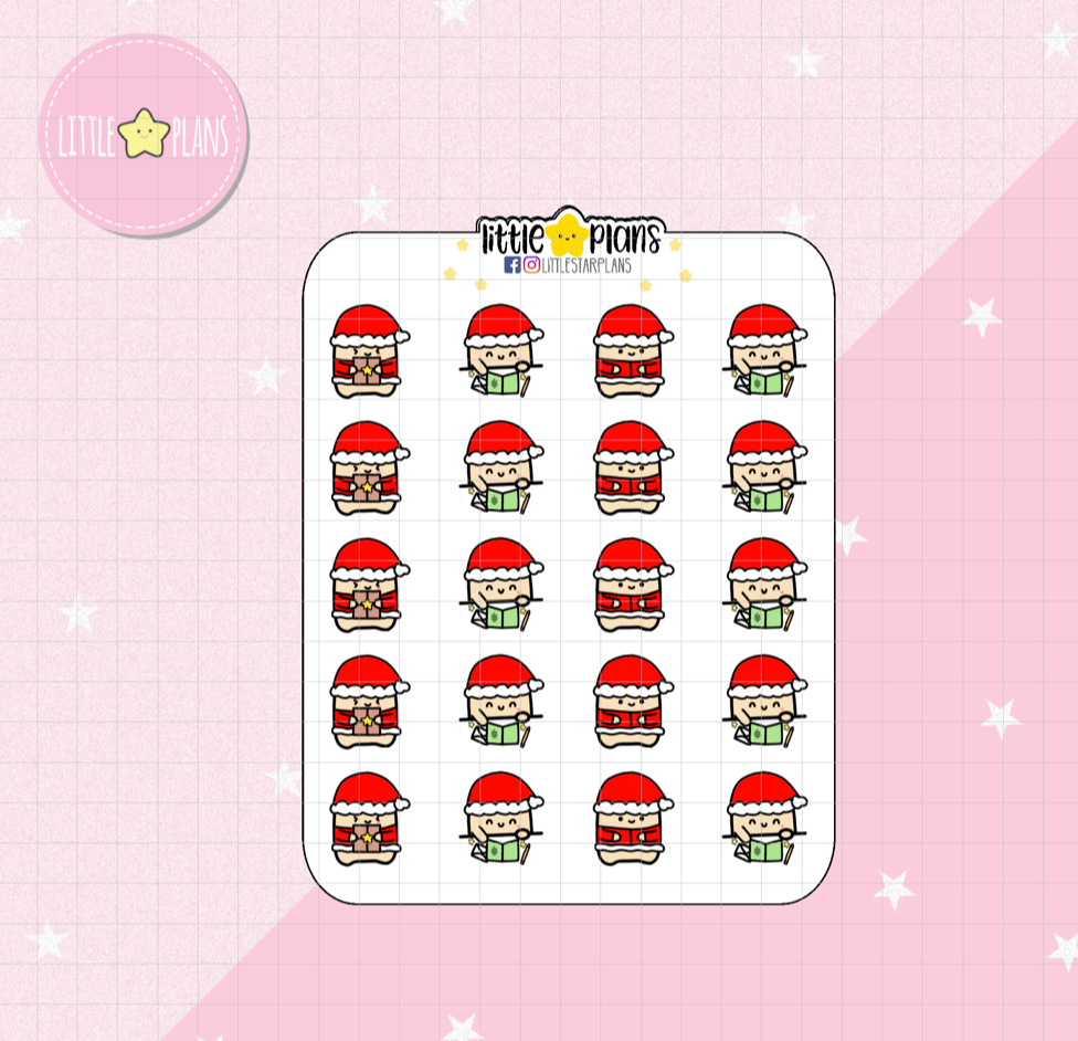 Neku Writes Christmas Cards, Wrap Gifts Planner Stickers - Littlestarplans