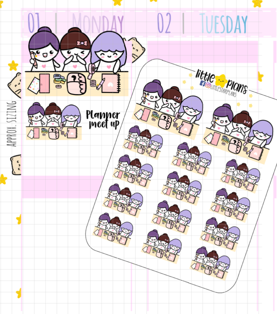 Mimi and Friends Planner Meet Up Planner Stickers - Littlestarplans