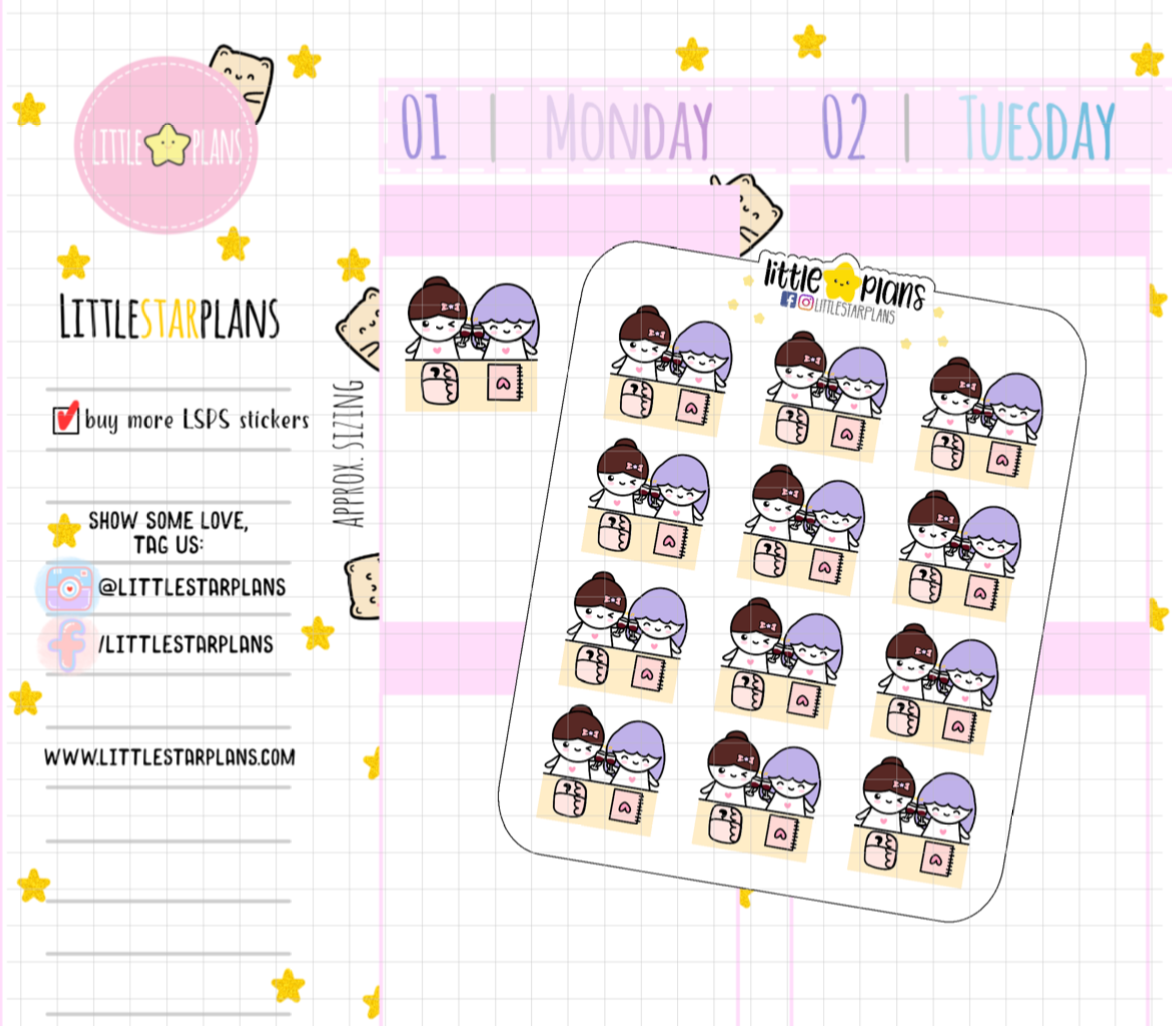 Mimi and BFF Planning and Wine Night Planner Stickers (M161) - Littlestarplans