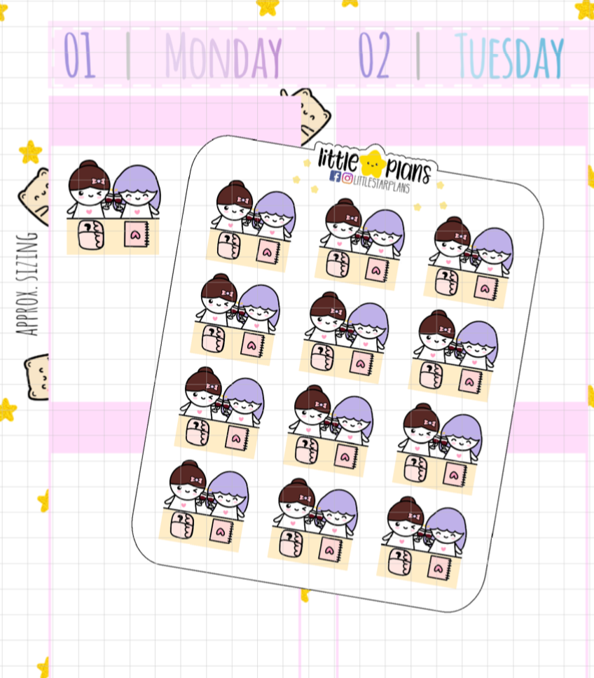 Mimi and BFF Planning and Wine Night Planner Stickers (M161) - Littlestarplans