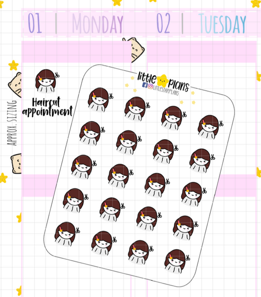 Mimi Haircut Appointment, Hairdo V2 Planner Stickers (M177) - Littlestarplans