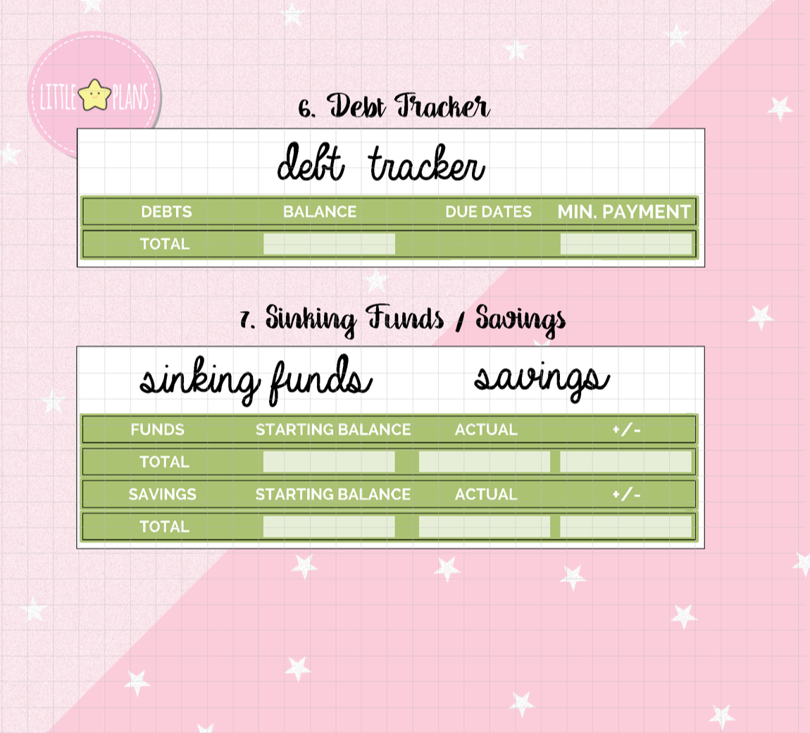 March Monthly Budget Planner Sticker Kit fit in Happy Planner Notes